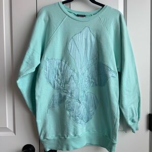 Simeon Sport Mint Leaf Silk Applique Sweatshirt | Fairycore M